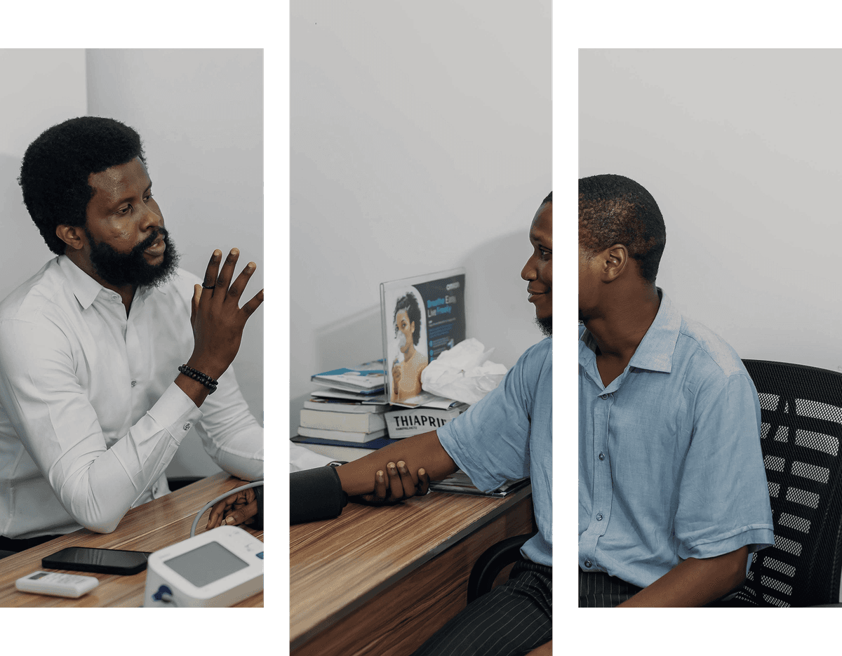 Healthcare professional with patient